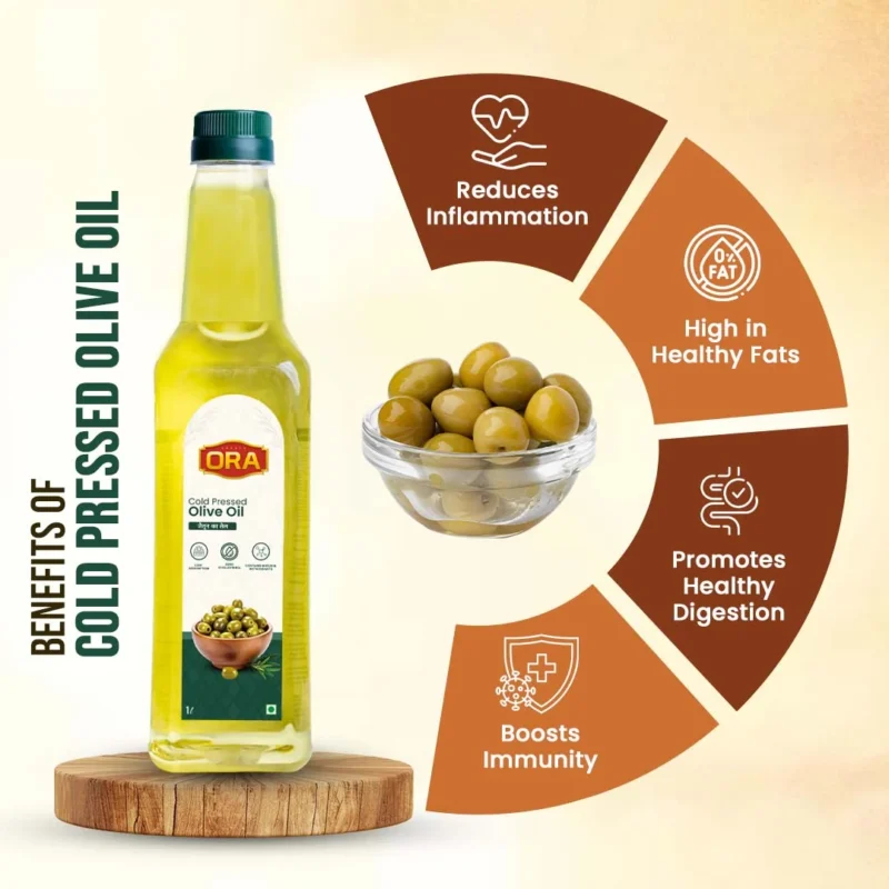 Cold-pressed Olive Oil: Organic, pure, rich in oleic acids for immune support & healthy cooking (1L bottle) - Image 2