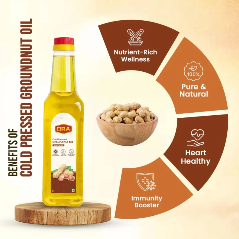 Groundnut Oil-100% Natural, Cold-Pressed : Rich Flavor, Healthy Choice (1L bottle) - Image 2