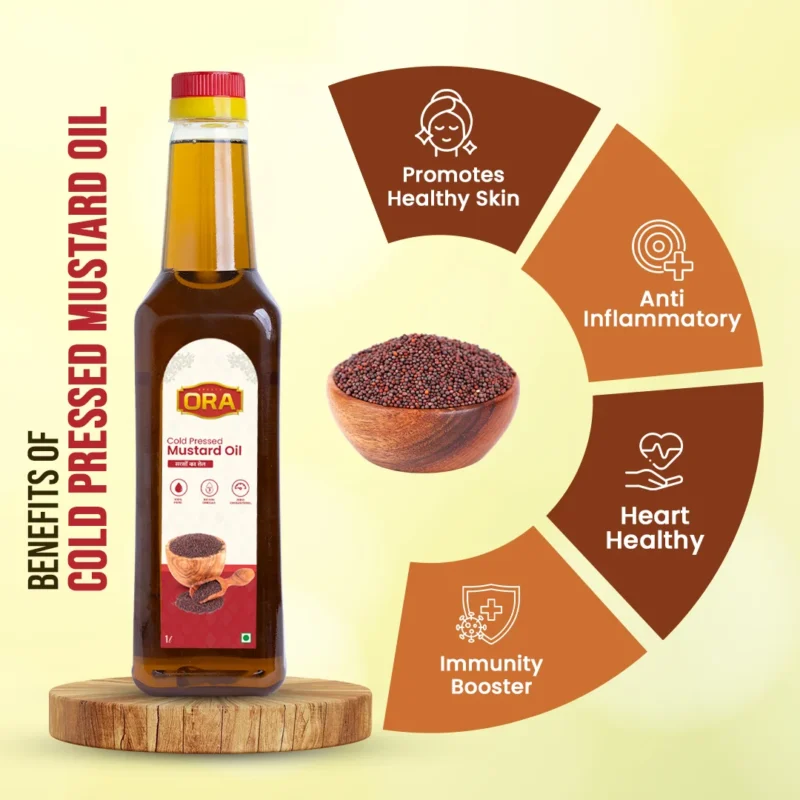 Cold-Pressed Mustard Oil – All-Natural, Nutritious & Cholesterol-Free (1L bottle) - Image 2