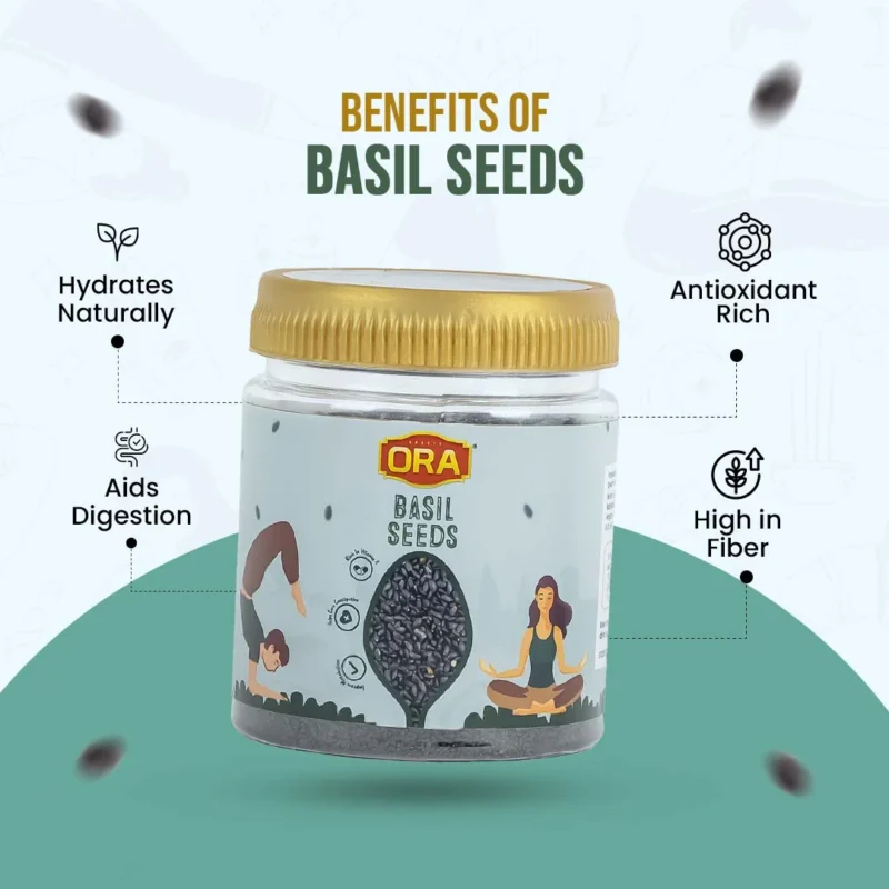 Basil Seeds: Hydration, Fiber & Rich in Antioxidants (250gm) - Image 2