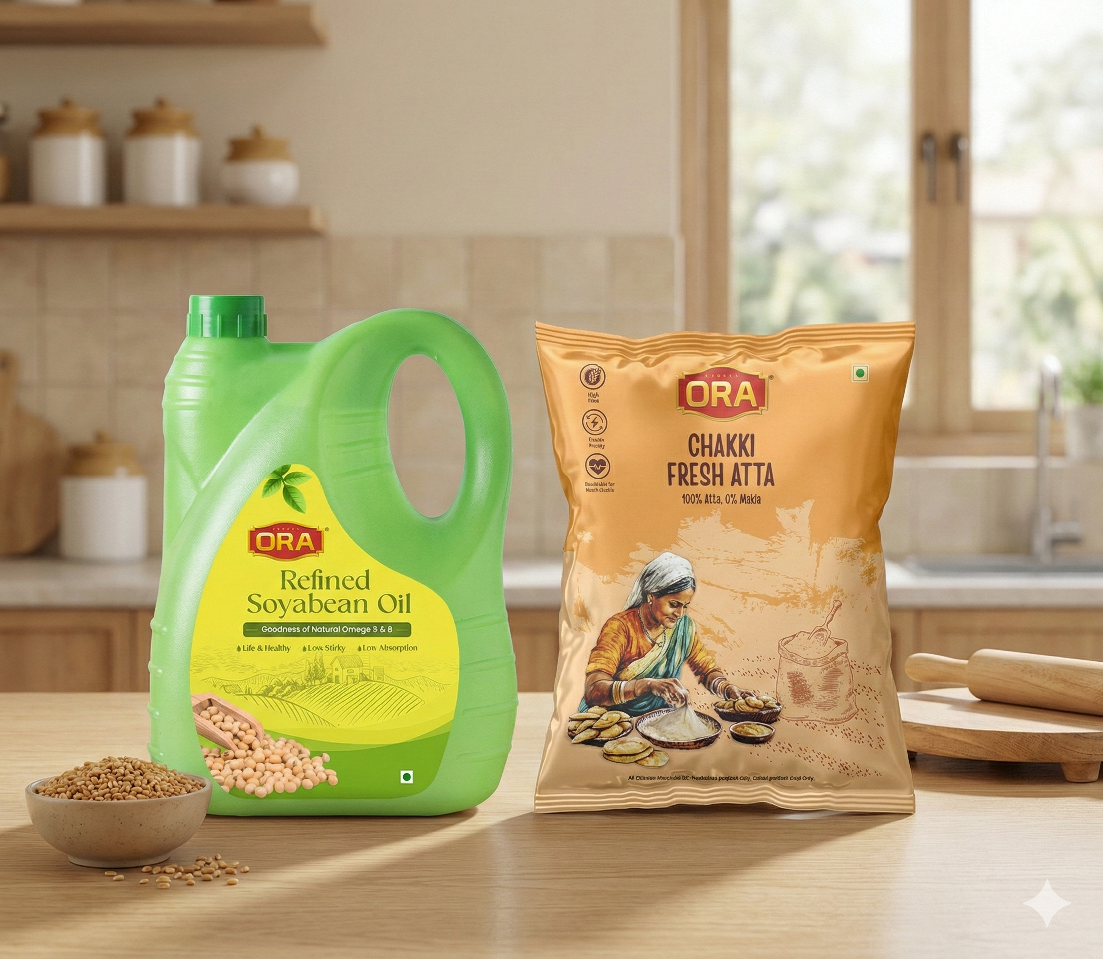 5 liters of Soyabean oil + 5Kg Atta Combo 5 liters of Soyabean oil + 5Kg Atta Combo